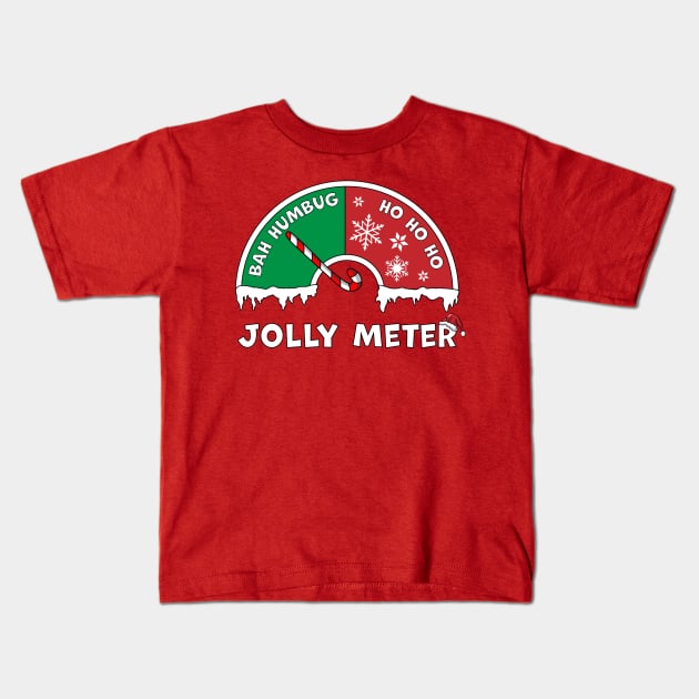 Jolly Meter Bah Humbug To Ho Ho Ho Anti Christmas Funny Kids T-Shirt by OrangeMonkeyArt